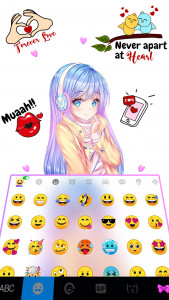 اسکرین شات برنامه Pretty Anime Girl Keyboard Bac 3