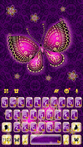 اسکرین شات برنامه Purple Butterflies Theme 1