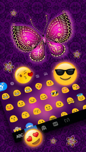 اسکرین شات برنامه Purple Butterflies Theme 3