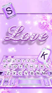 اسکرین شات برنامه Purple Diamond Love Keyboard Theme 2