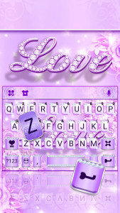 اسکرین شات برنامه Purple Diamond Love Keyboard Theme 1