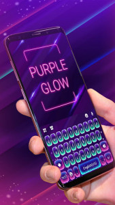 اسکرین شات برنامه Purple Glow Keyboard Theme 2