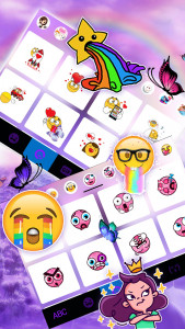 اسکرین شات برنامه Purple Lavender Girl Keyboard  4