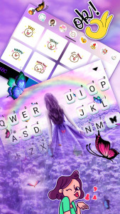 اسکرین شات برنامه Purple Lavender Girl Keyboard  3