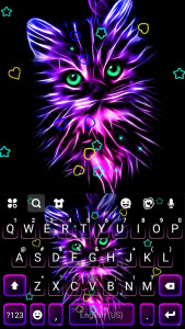 اسکرین شات برنامه Purple Neon Cat Keyboard Theme 5