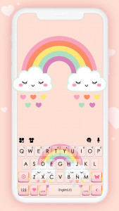 اسکرین شات برنامه Rainbow Clouds Keyboard Backgr 1