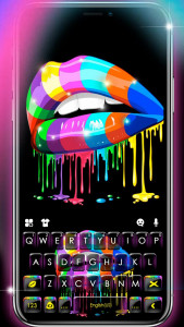 اسکرین شات برنامه Rainbow Drip Lips Keyboard Theme 1