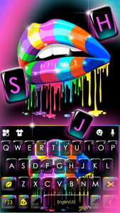 اسکرین شات برنامه Rainbow Drip Lips Keyboard Theme 5