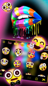 اسکرین شات برنامه Rainbow Drip Lips Keyboard Theme 3