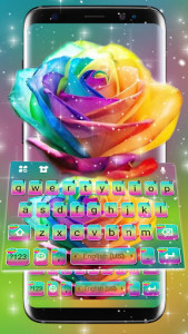 اسکرین شات برنامه Rainbow Rose Keyboard Theme 1