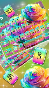 اسکرین شات برنامه Rainbow Rose Keyboard Theme 2