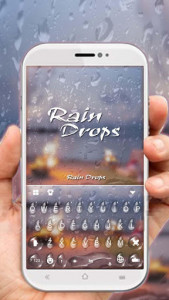 اسکرین شات برنامه Romantic Raindrops Keyboard Theme 1