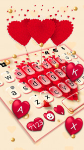 اسکرین شات برنامه Red Valentine Hearts Theme 2