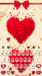 اسکرین شات برنامه Red Valentine Hearts Theme 5