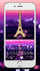 اسکرین شات برنامه Romantic Paris Night Keyboard  1