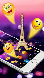 اسکرین شات برنامه Romantic Paris Night Keyboard  3