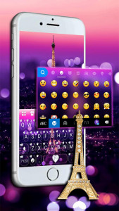 اسکرین شات برنامه Romantic Paris Night Keyboard  2