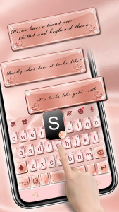 اسکرین شات 1 برنامه Rose Gold Silk Keyboard Theme