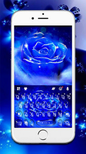 اسکرین شات برنامه Silver Blue Rose Keyboard Theme 1