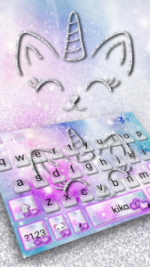 اسکرین شات برنامه Silver Unicorn Cat Keyboard 1