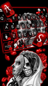 اسکرین شات برنامه Skull Bride Mask Keyboard Theme 2