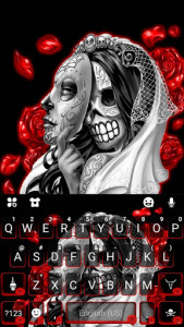 اسکرین شات برنامه Skull Bride Mask Keyboard Theme 5