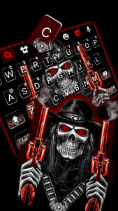 اسکرین شات برنامه Skull Fire Gun Wallpapers Keyboard Background 3