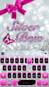 اسکرین شات برنامه Silver Bowknot Keyboard Theme 4