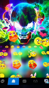 اسکرین شات برنامه Smoke effect 3D Colorful Skull Keyboard 3