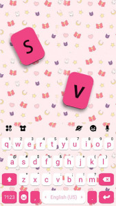 اسکرین شات برنامه SMS Pink Doodle Keyboard Background 5