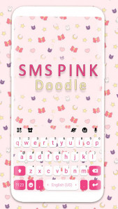 اسکرین شات برنامه SMS Pink Doodle Keyboard Background 1