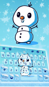 اسکرین شات برنامه Snowman Hugs Keyboard Theme 1