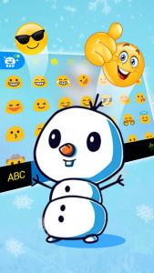 اسکرین شات برنامه Snowman Hugs Keyboard Theme 3