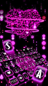 اسکرین شات برنامه Sparkling Hearts 3d Keyboard Theme 2