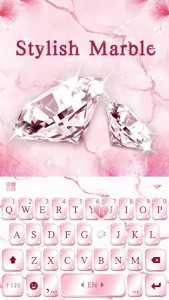 اسکرین شات برنامه Pink Lovely Diamond Marble Keyboard Theme 1