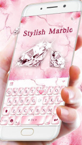 اسکرین شات برنامه Pink Lovely Diamond Marble Keyboard Theme 3