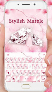 اسکرین شات برنامه Pink Lovely Diamond Marble Keyboard Theme 2