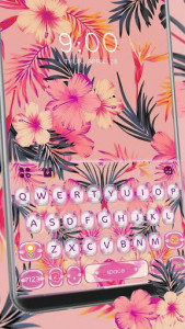 اسکرین شات برنامه Summer Floral Keyboard Theme 1