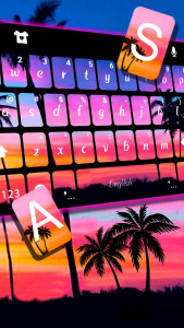 اسکرین شات برنامه Sunset Beach 2 Keyboard Theme 2