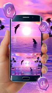 اسکرین شات برنامه Sunset Sea Dolphin Keyboard Th 2