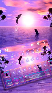 اسکرین شات برنامه Sunset Sea Dolphin Keyboard Th 1