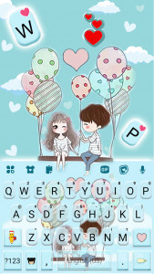 اسکرین شات برنامه Sweet Couple Love 2 Keyboard Theme 5