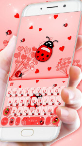 اسکرین شات برنامه Sweet Ladybird Keyboard Theme 3