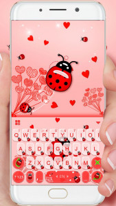 اسکرین شات برنامه Sweet Ladybird Keyboard Theme 2