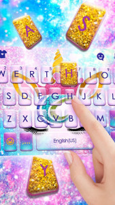 اسکرین شات برنامه Sweetie Unicorn Galaxy Keyboard Theme 2