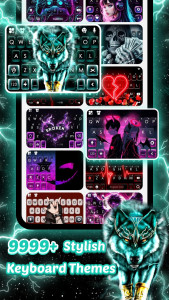 اسکرین شات 1 برنامه Thunder Neon Wolf Theme