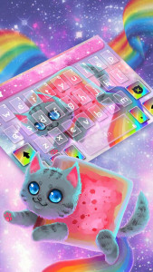 اسکرین شات برنامه Rainbow Cat Keyboard Theme 4