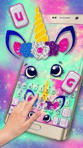 اسکرین شات برنامه Unicorn Galaxy Keyboard Theme 2