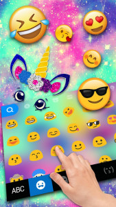 اسکرین شات برنامه Unicorn Galaxy Keyboard Theme 3