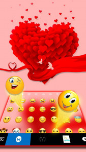 اسکرین شات برنامه Valentine Love Hearts Keyboard Theme 3